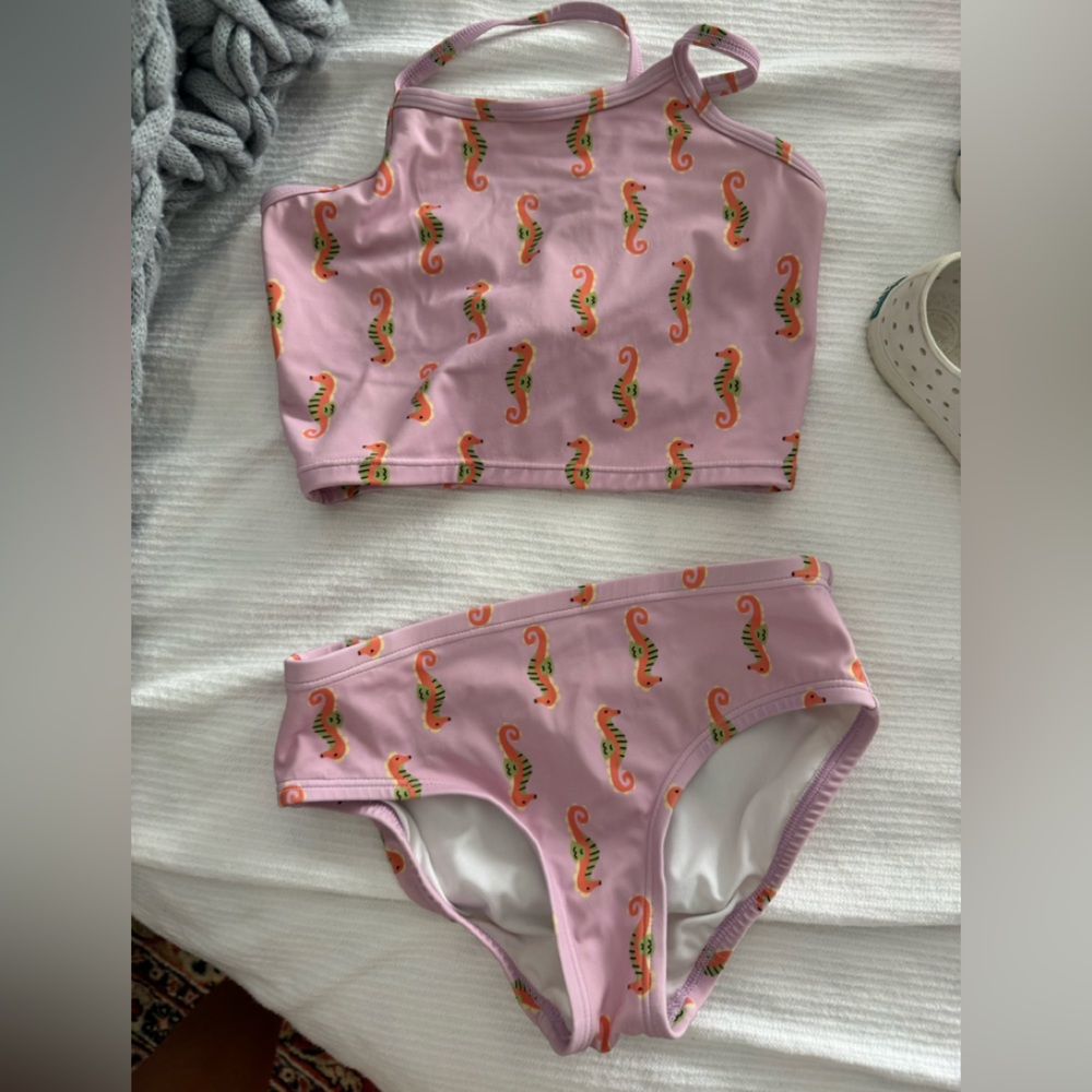 Hanna Andersson Pink and Orange Bikini Set Size 8